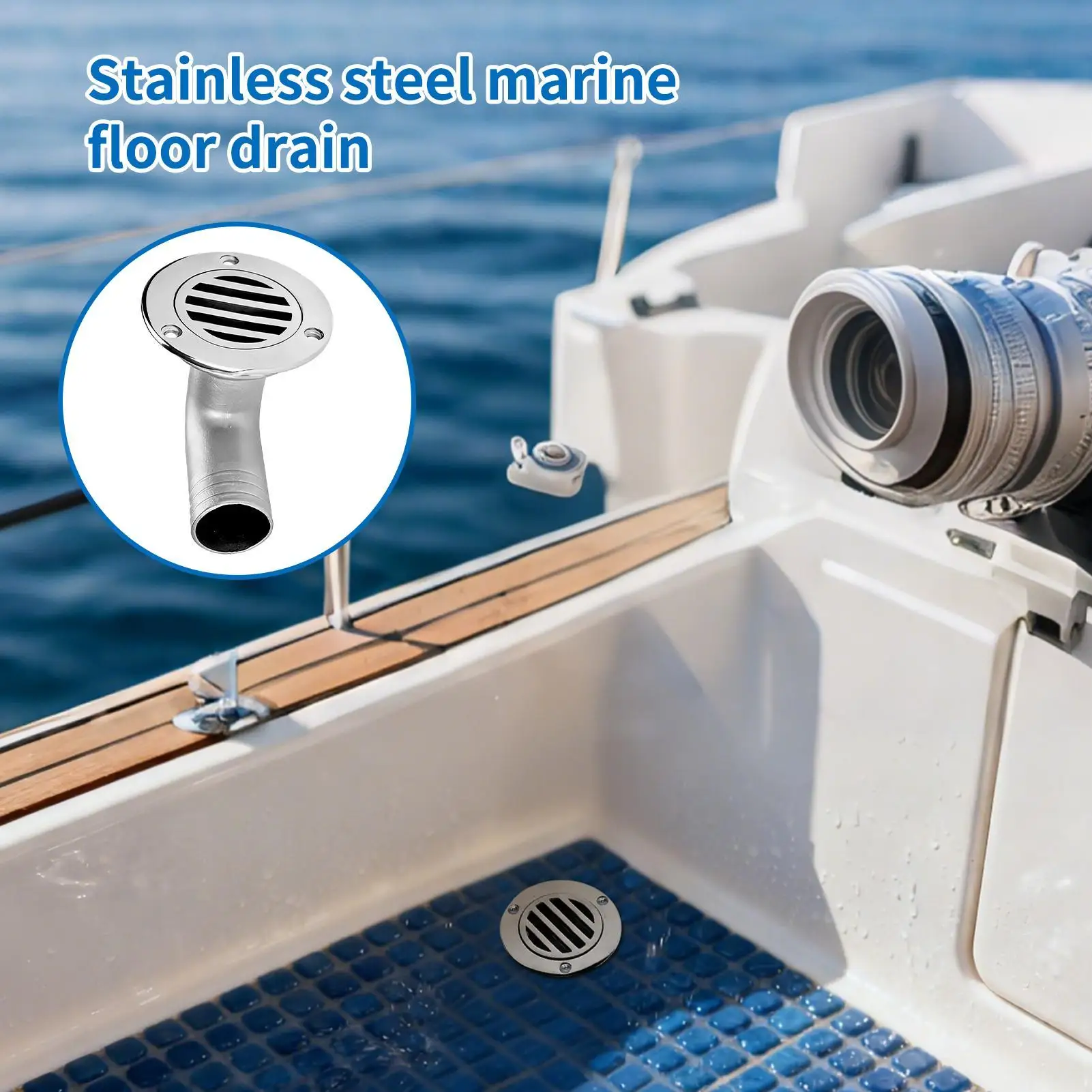 Boat Floor Deck Drain Stainless Steel Heavy Duty Drain Floor Deck Drainage Cover For Marine Yacht Ship Outdoor Bathroom Kitchen