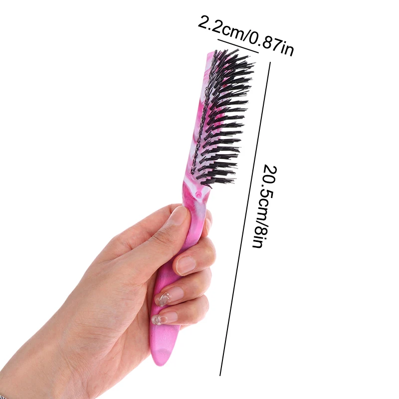 Professional Salon Teasing Back Hair Brushes Boar Bristle Marble Pattern Slim Comb Hairbrush Extension Hairdressing Styling Tool