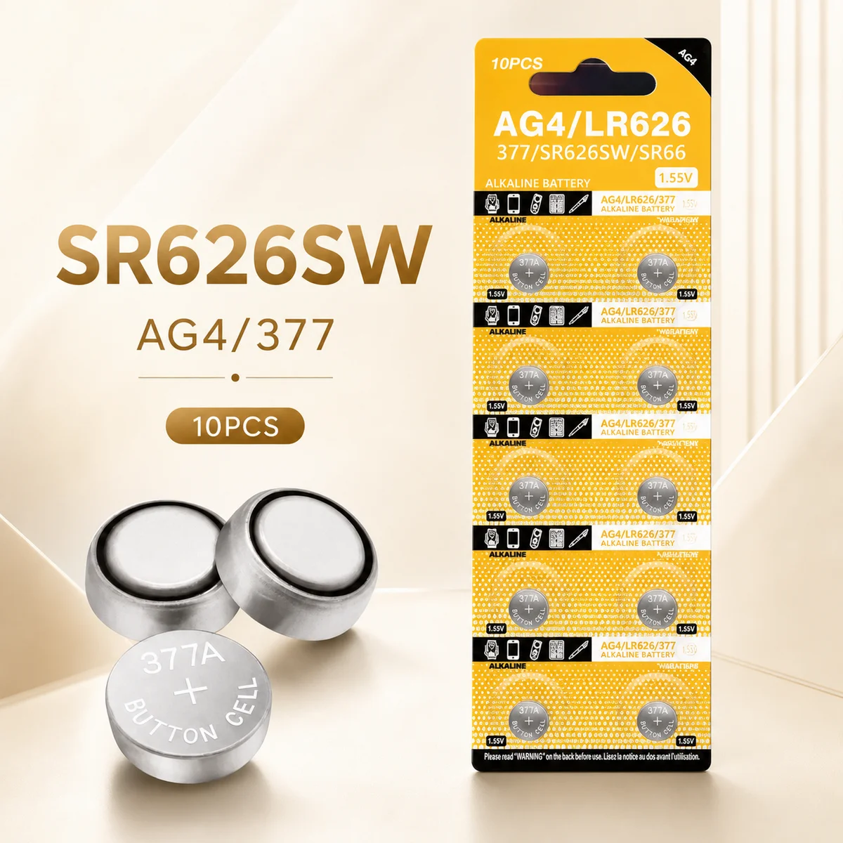 Alkaline Button Cell Battery AG4 10-50PCS, SR626SW 377 376 LR626 LR66 626A 177 Coin Cells For Watch Toys Clocks Stable Power