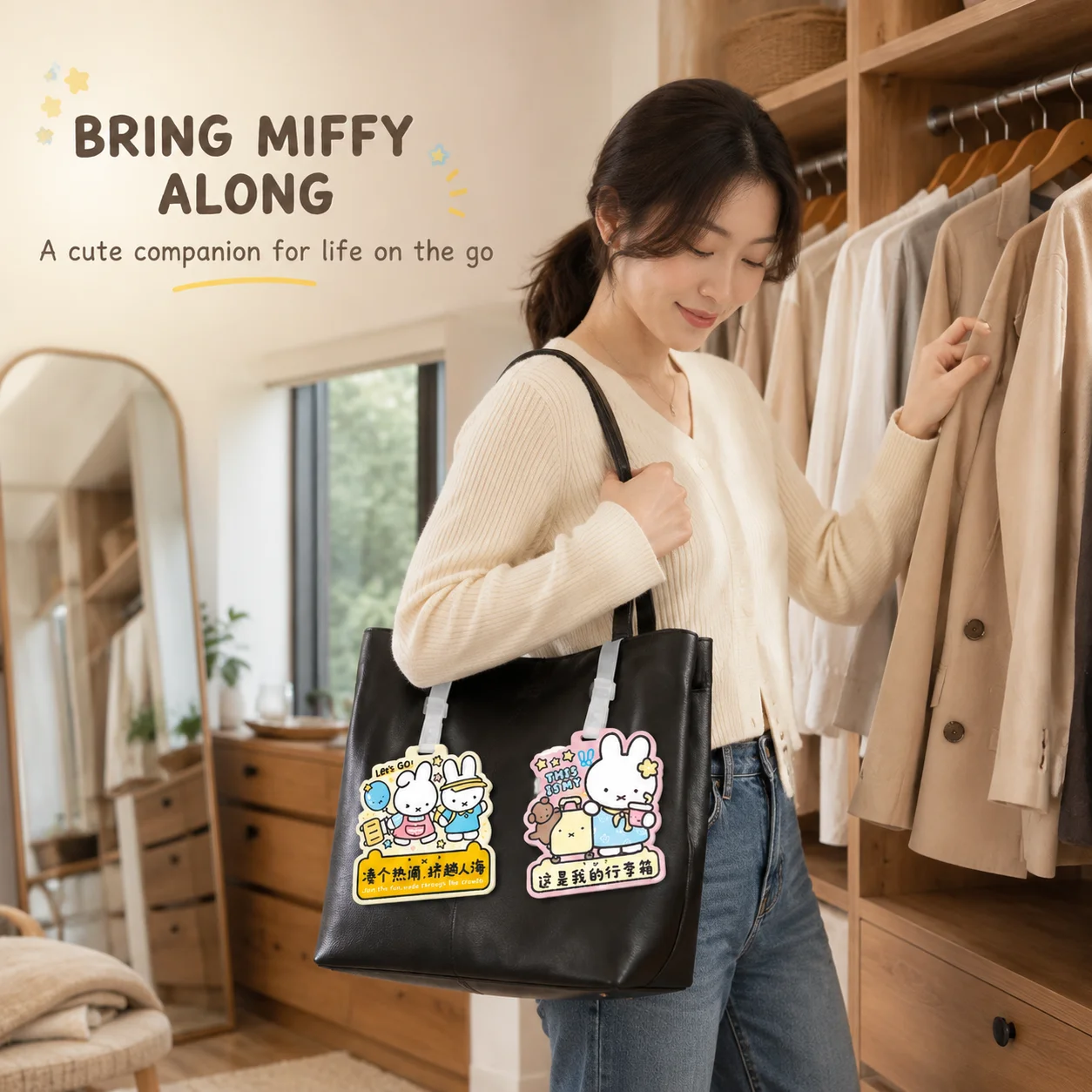 Miffy Cartoon Acrylic Irregular Luggage Tag Travel Security Suitcase Baggage Name ID Label Anti Lost Creative Pass Pendant