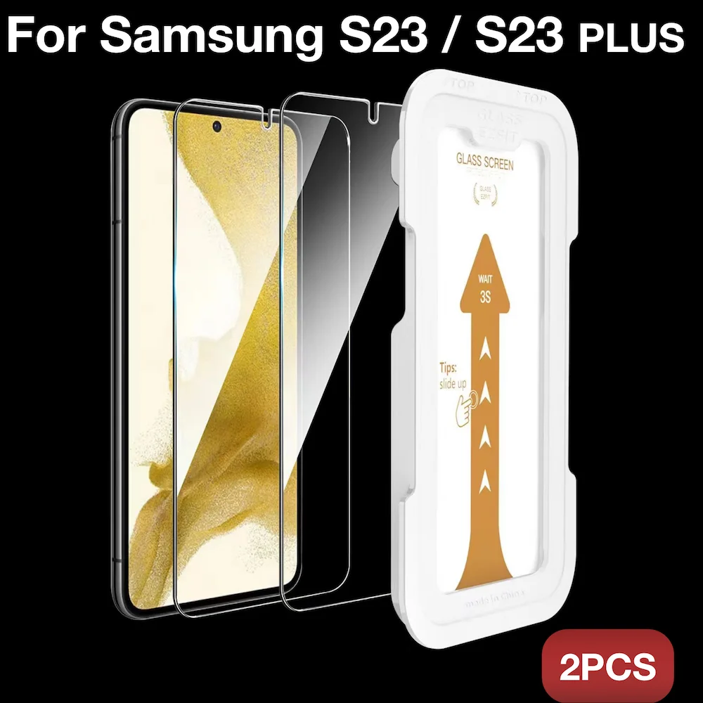 

[2 шт.] Высококачественная защита экрана для SAMSUNG S23 SAMSUNG S23 PLUS закаленное стекло от края до края полное покрытие Легкая установка набор для снятия