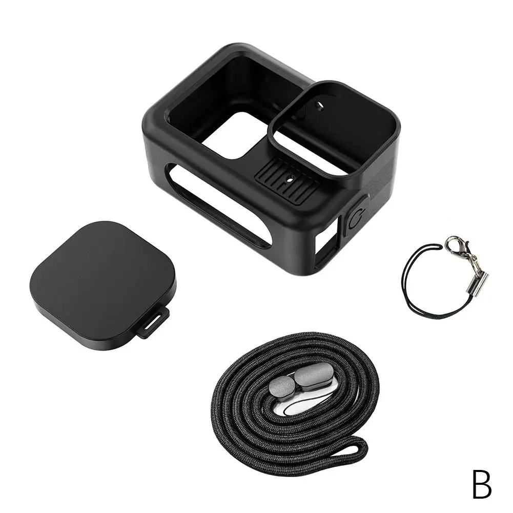 Accesorios para Cámara de Acción deportiva GoPro13 (cubierta de silicona antipérdida + + cubierta lateral de lente) con cubierta cuerda para cámara T0B3