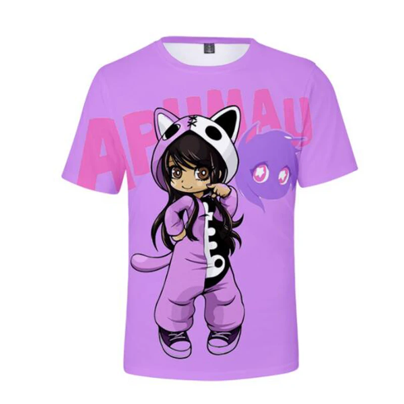 Tshirts Anime Aphmau Merch 3D Print Streetwear Boys Girls Cute Casual Fashion Oversized T Shirt Harajuku Kids Tees Tops Clothing