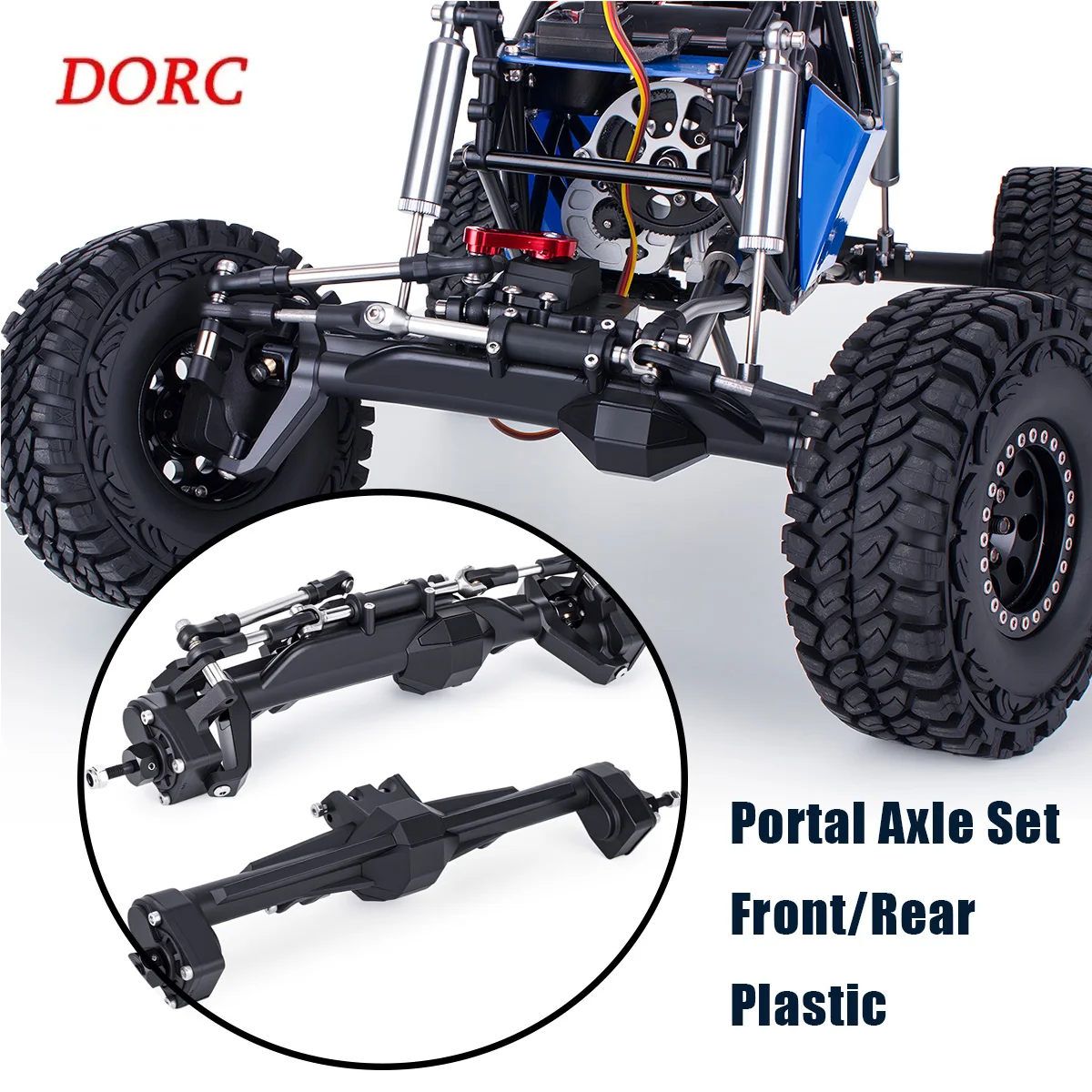 Ensemble complet d'essieux portiques avant et arrière en plastique pour Vanquish H10 1/10 – Compatible avec les améliorations pour crawler RC H10 Optic