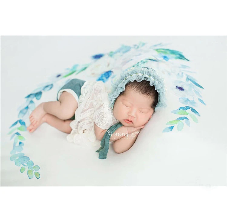 Newborn Photography Props  Newborn Hat Lace Romper Bodysuits Outfit Baby Girl Dress Photo Costume