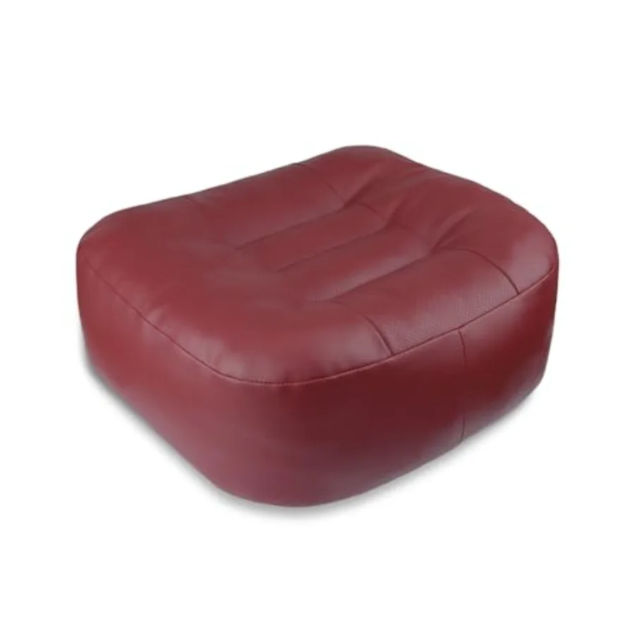 

Red Super Thicken Leather Car Seat Cushion for Adults - Portable Angle Lift Seat Pad with Breathable Cover Handle and Buckle -