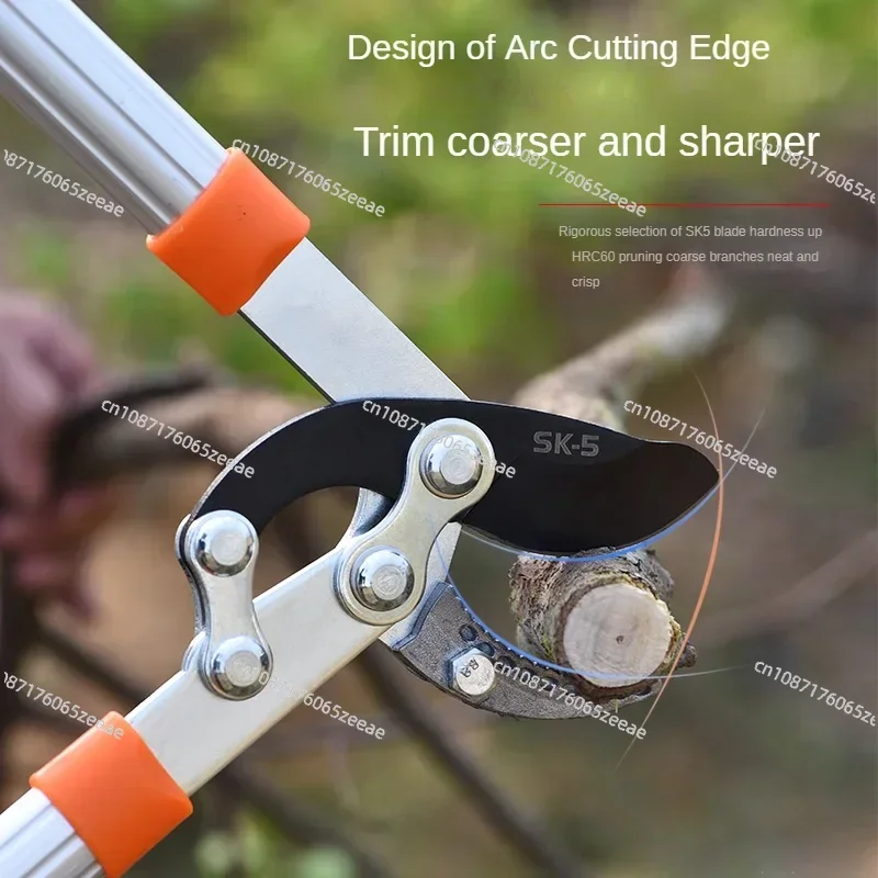 Long Length Scissor with Anti-Slip Grip Hedge Anvil Shear Tree Branch Garden Pruning Ratchet Cut Hand Tools Accessories