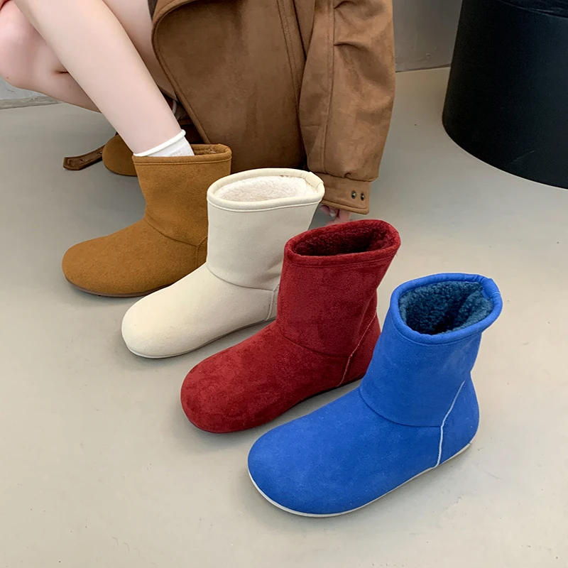 

Snow Boots Women Winter 2025 New Fleece Thickened Soft Sole Warm Non-slip Short Cotton Shoes
