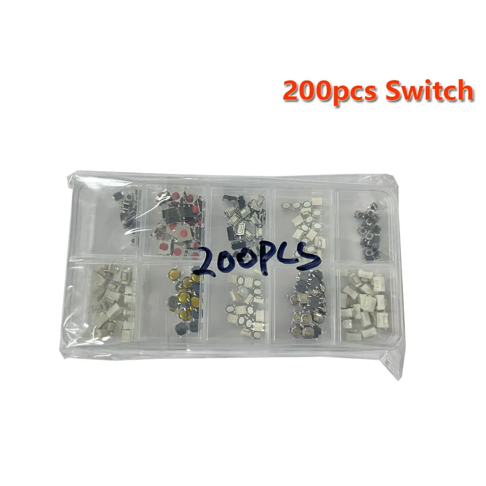 100/200/250pcs 10 Types Durable Car Remote Control Tablet Actile Push Button Switch Car Keys Button Touch Microswitch with Box