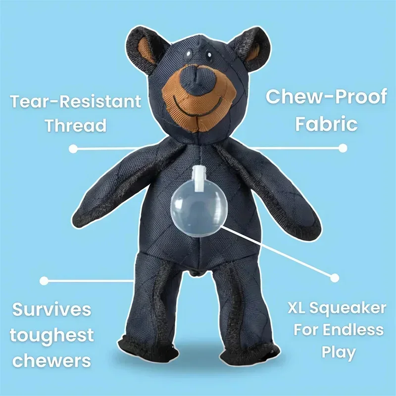 Unbreakable Extreme Bear Toy For Dogs Chewer Indestructible Plush Dog Squeaking Toy Durable Tough Heavy-duty Chew Dog Toys