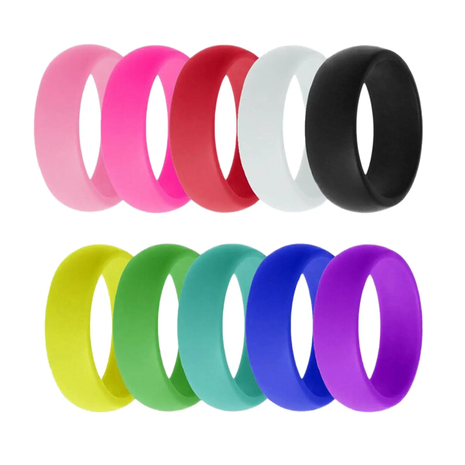 10Pcs Unisex Sports Silicone Fitness im Turnhalle Exercise Flexible Band 8mm Wide US Size6-10