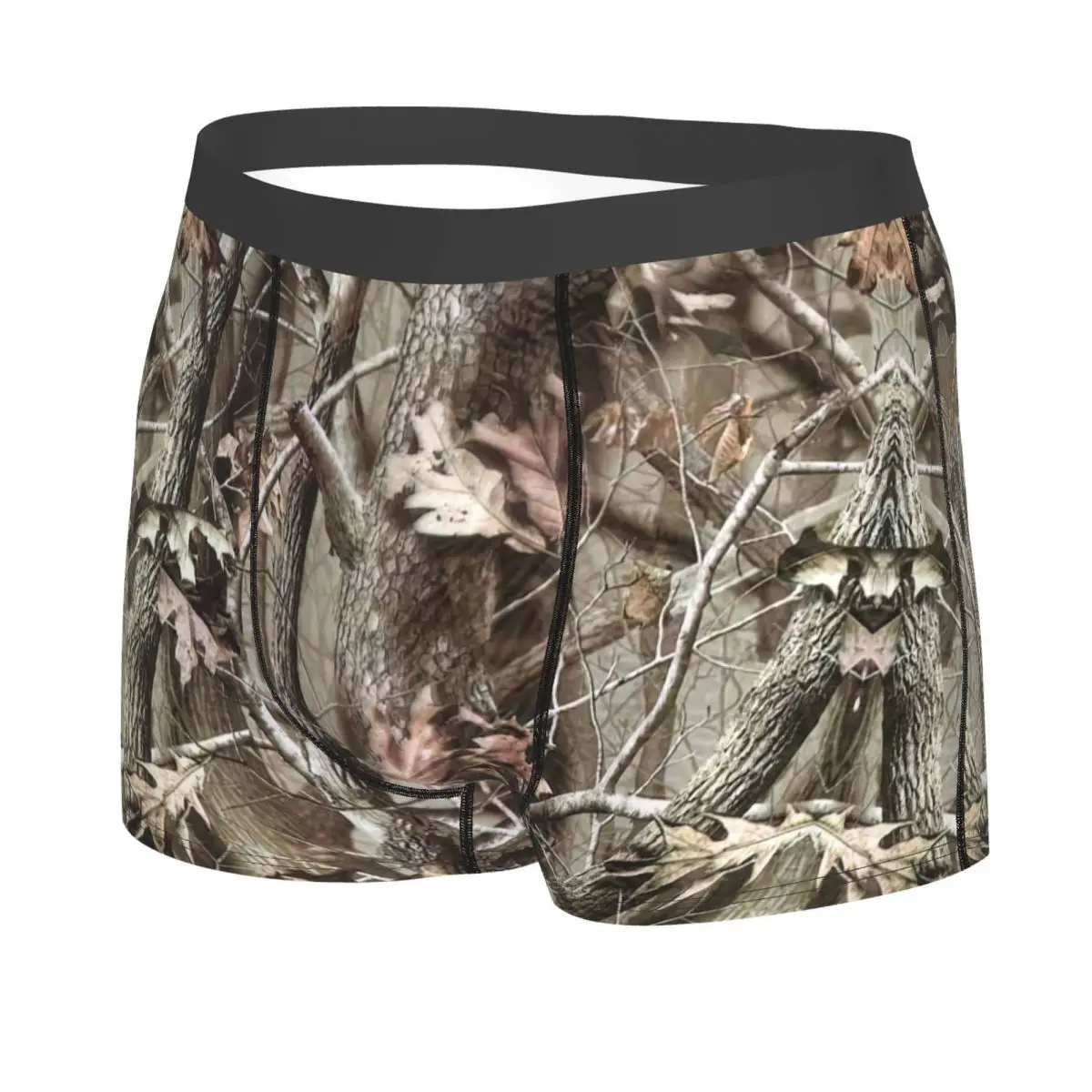 Real Tree Camouflage Camo Pattern Underwear Men Breathable Boxer Briefs Shorts Panties Soft Underpants For Boyfriend Husband