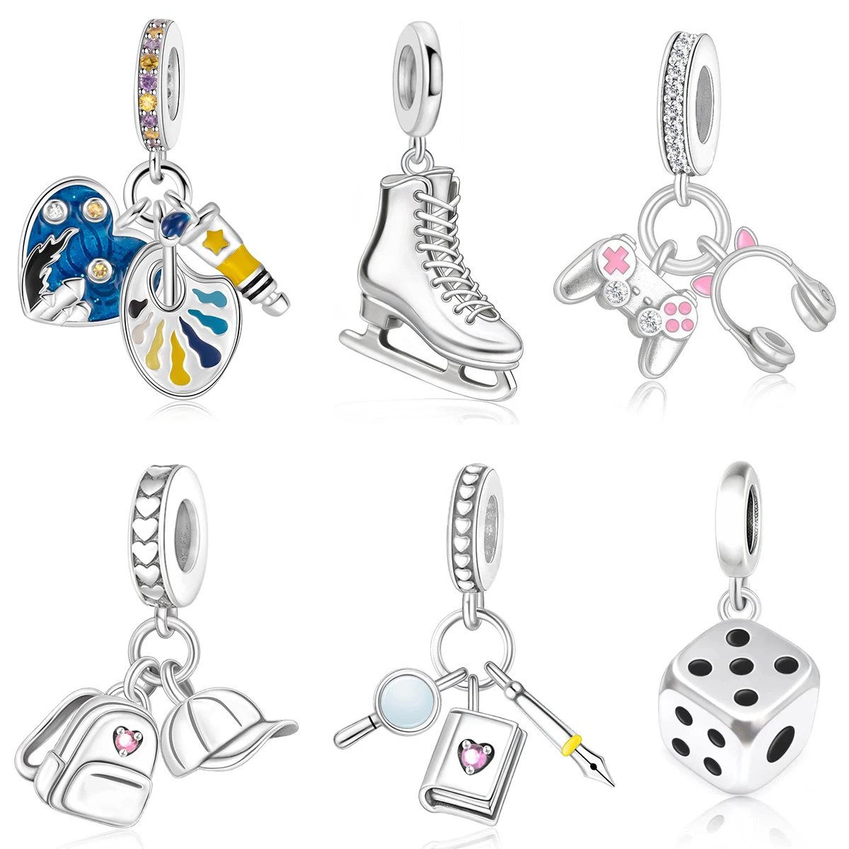 2026 Original Starting Season Hobbies Bead Pendant, Eco friendly Copper Electric Bright Silver, DIY Bracelet Jewelry Gift