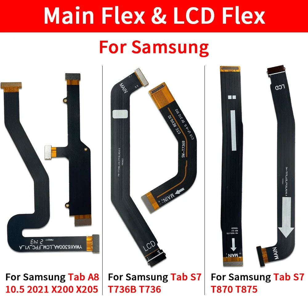 10PCS LCD Display Motherboard Connector Flex Cable For Samsung Tab A7 10.4 2020 T500 T505 A8 10.5 X200 X205 S7 T736 T738B