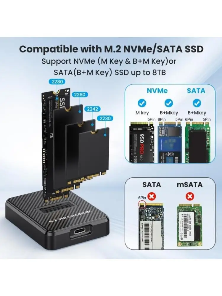

31BA Universal M.2 Solid States Drive Dock M.2 Nvme To USB C Docking Station with 10Gbps Transfer Rate and Data Cable