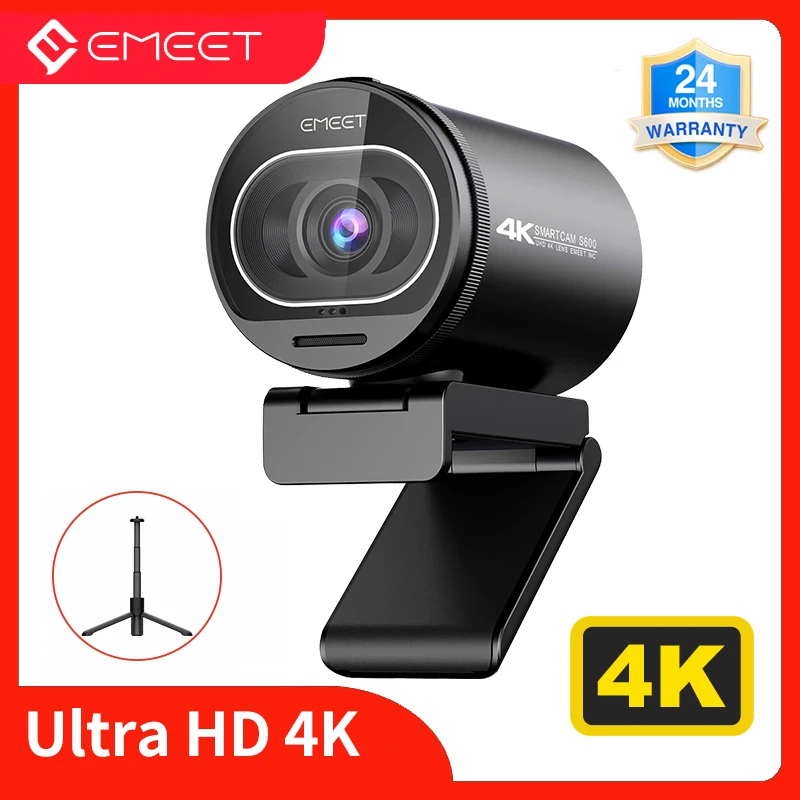 Webcam 4K Streaming Web Camera 1080P 60FPS EMEET S600 Autofocus Living Stream Camera With Microphones for Tiktok/YouTube/Meeting