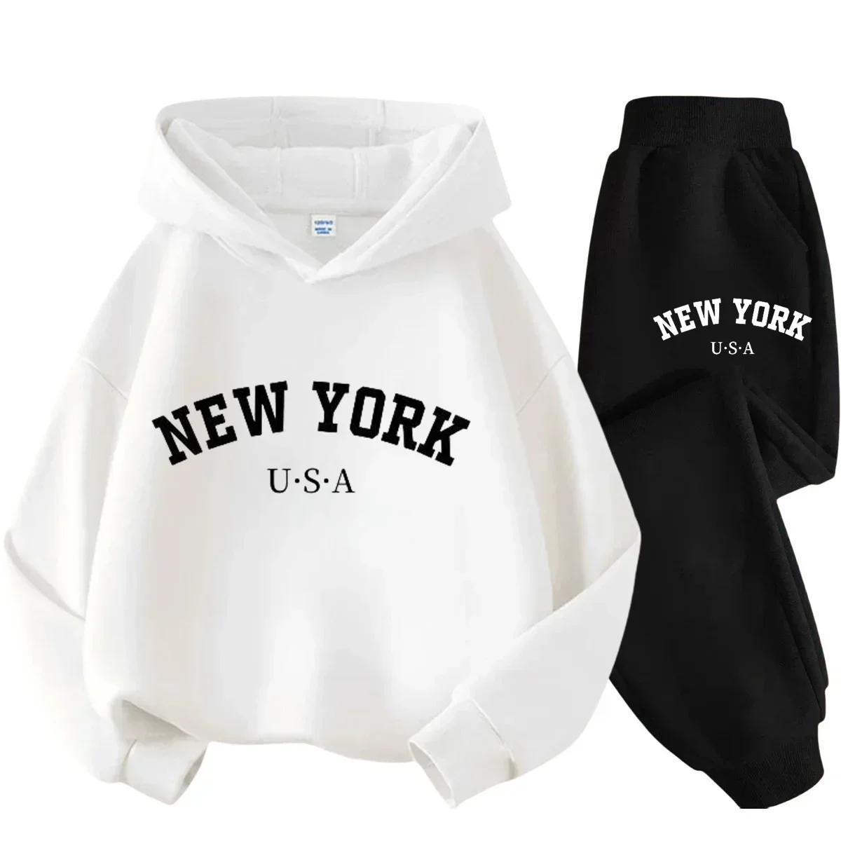Ensemble décontracté pour enfants, imprimé alphabet USA New York, pour garçons et filles, idéal pour