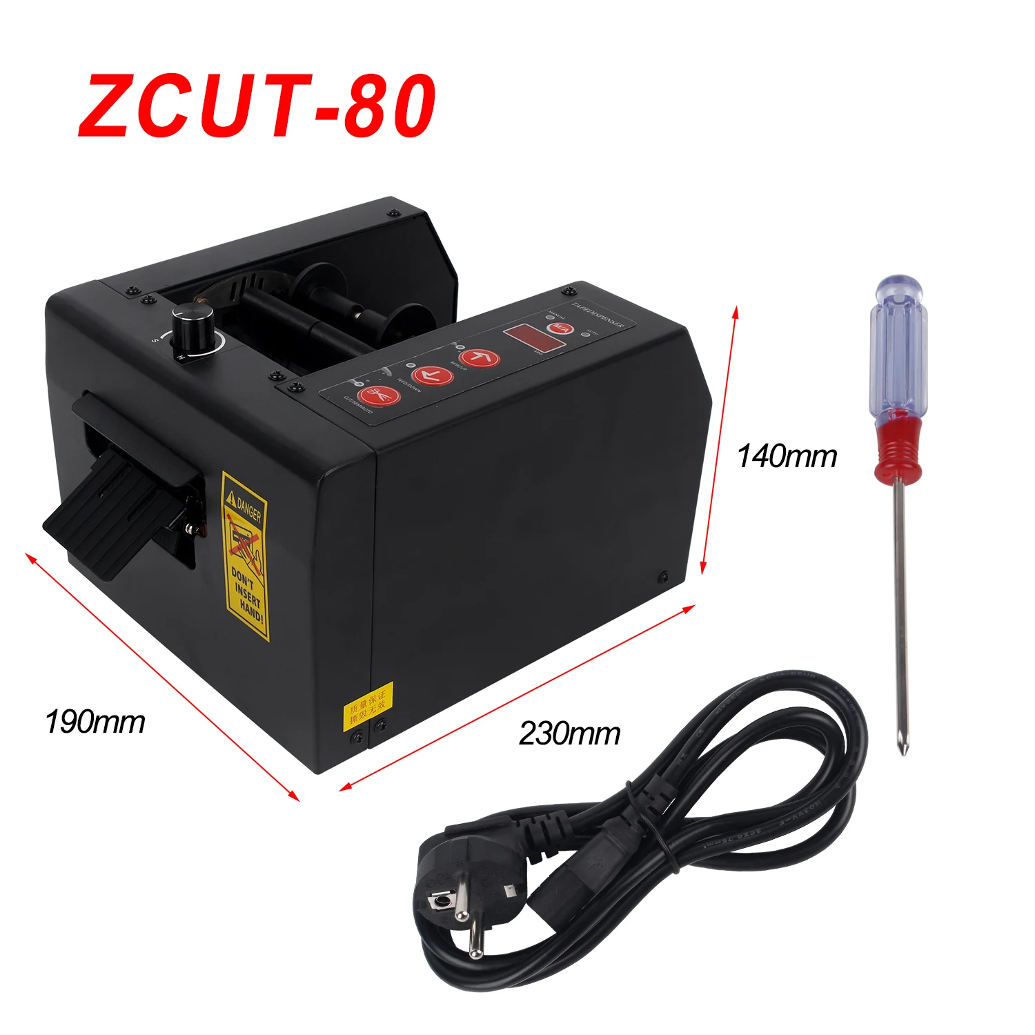 ZCUT-80 Automatic Tape Dispenser, Upgraded Electric Tape Cutting Machine, Super Long Cutting Length for 8-80mm Width Tapes