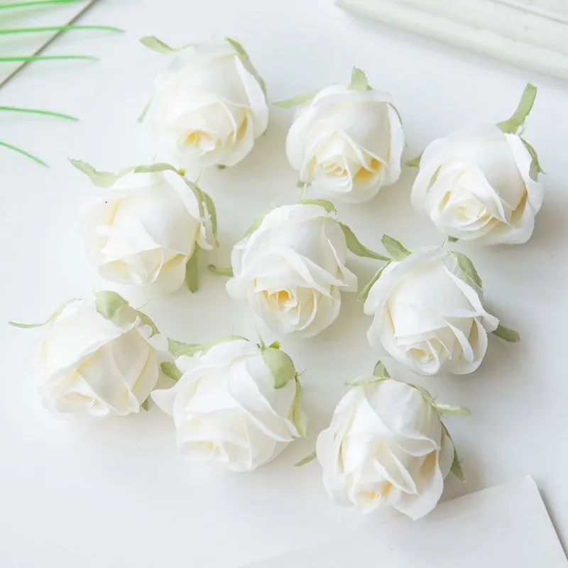 100 Stück billige Rosen köpfe für zu Hause Hochzeit liefert Dekoration DIY Weihnachts girlande Zubehör Sammelalbum Seide künstliche Blumen