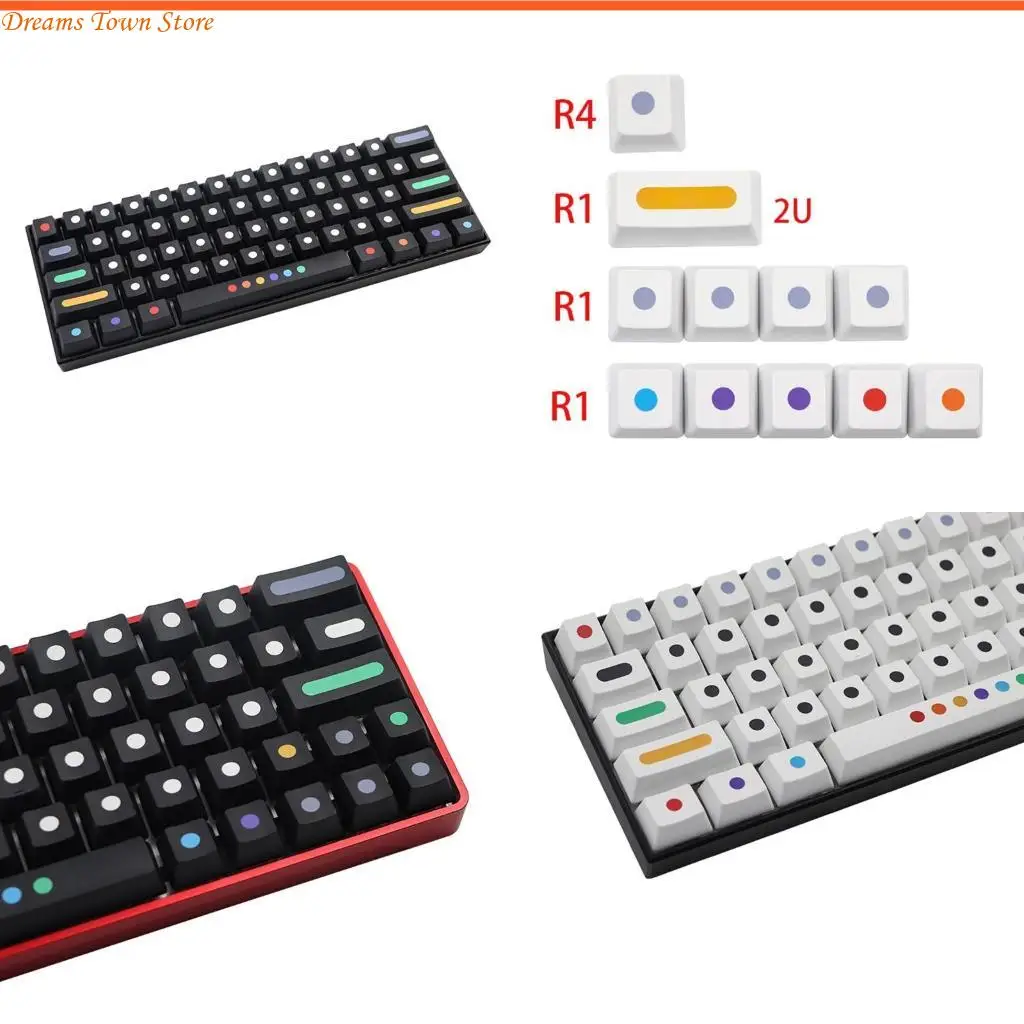 

HX6A PBT Dye Sublimation Upgrade 71 Keycap OEM Profile Dots Keycaps for MX Switch