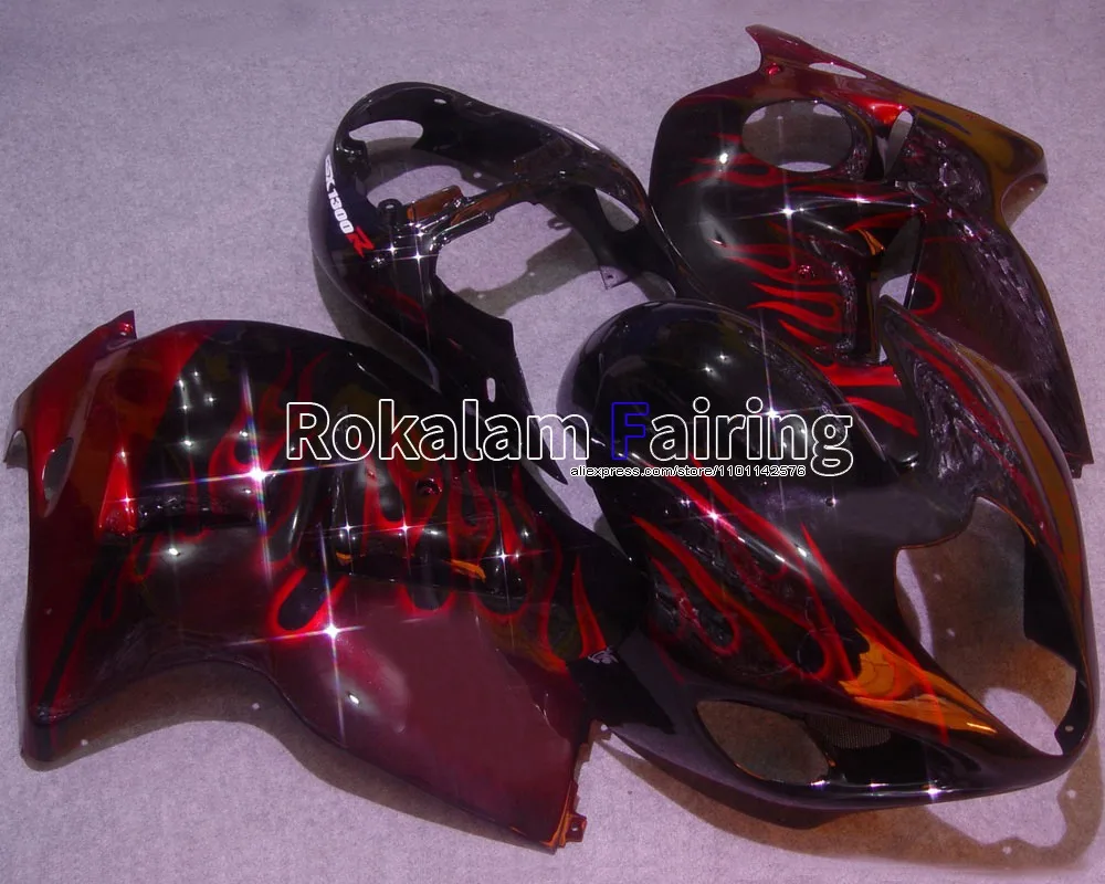 Red Flame For Suzuki Hayabusa GSXR1300 1999-2007 GSX-R1300 99-07 GSXR 1300 Motorcycle Fairing Kit (Injection molding)