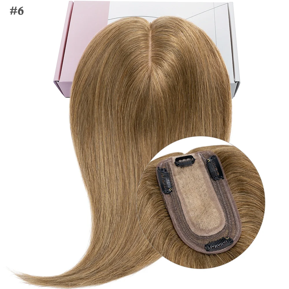Sego 7x13cm Seiden basis Haar deckel für Frauen 100% Echthaar teile Perücken gerade Clips in Haar teilen hinzufügen Deckung volumen – Detail 13