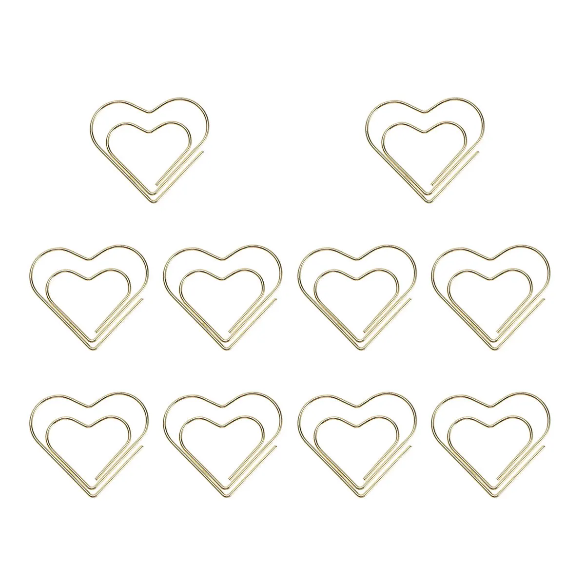 10 قطعة مشابك ورق معدنية على شكل قلب مطلية بالذهب مشبك مرجعي قوي للملاحظات والصور والمستندات والمكتب والمدرسة والمنزل #6