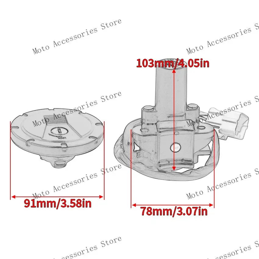 Bloqueio do assento da tampa de combustível da motocicleta, interruptor de ignição com kit de chaves, peças para Kawasaki KLX300, KLX300SM, 27005-5185, 27005-0697, 27016-5207