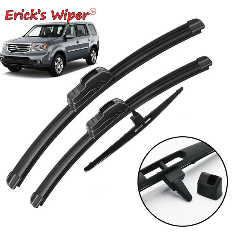 Erick\'s Wiper Front & Rear Wiper Blades Set Kit For Honda Pilot MK2 2009 - 2015 Windshield Windscreen Window Brushes 22\