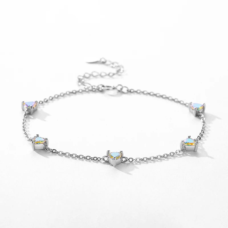 MODIAN Multi-color Hearts Rings 925 Sterling Silver Fashion Exquisite Bracelets Sutd Earrings For Women Party Jewelry Sets