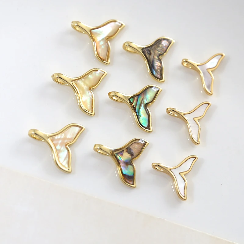 1pcs Electroplating Shell Fishtail Pendant Diy Handmade Jewelry Earrings Necklace Bracelet Accessories Material Charms