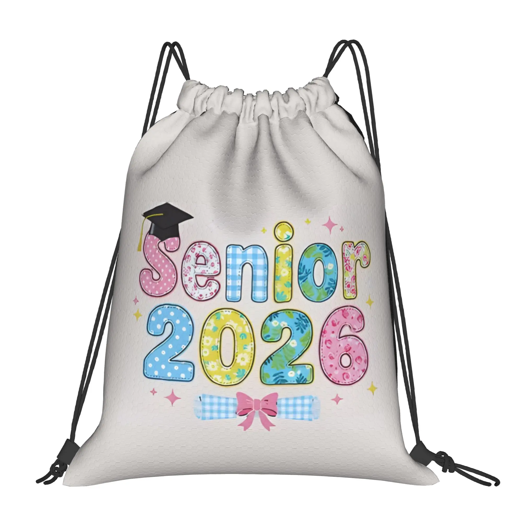 Class Of 2026 Green Graduation in 2026 Drawstring Bags Hiking Unisex Storage Organize Bundle Pocket Rope Bag