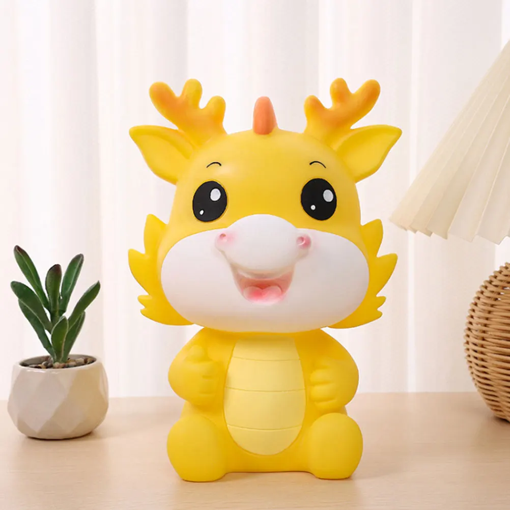 

3D Cartoon Dragon Piggy Bank Vinyl Money Saving Jar Zodiac Gift Decorative Storage Box For Coins Desktop Ornament