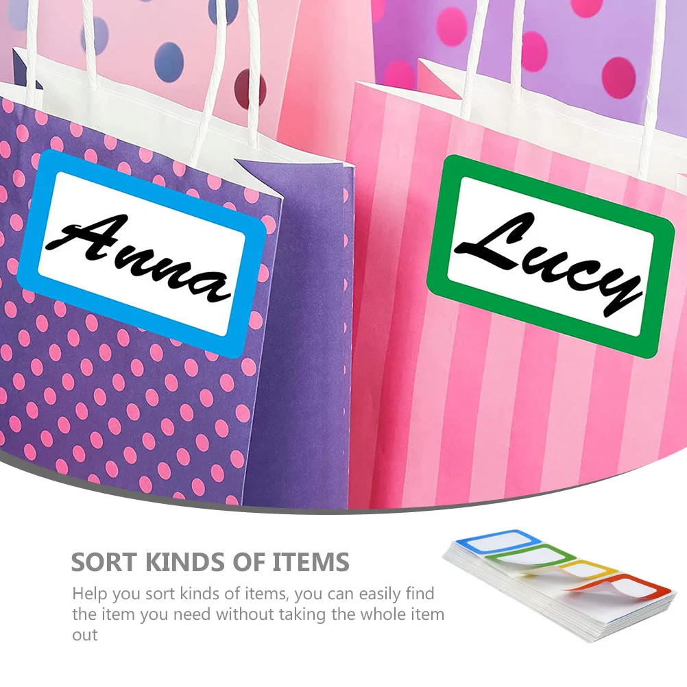 200 Pcs Name Sticker Stickers Nametags Labels Small for Kids Blank Copper Plate Office