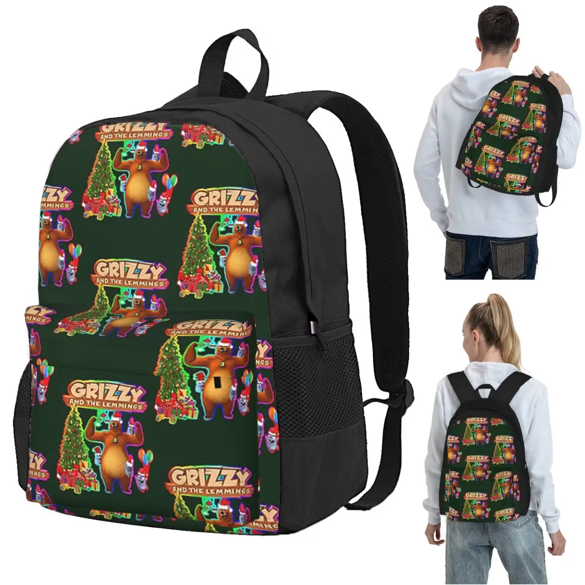 Grizzy And The Lemmings Backpack Student BookBag Children School Bag Laptop Shoulder Bags for Men Women