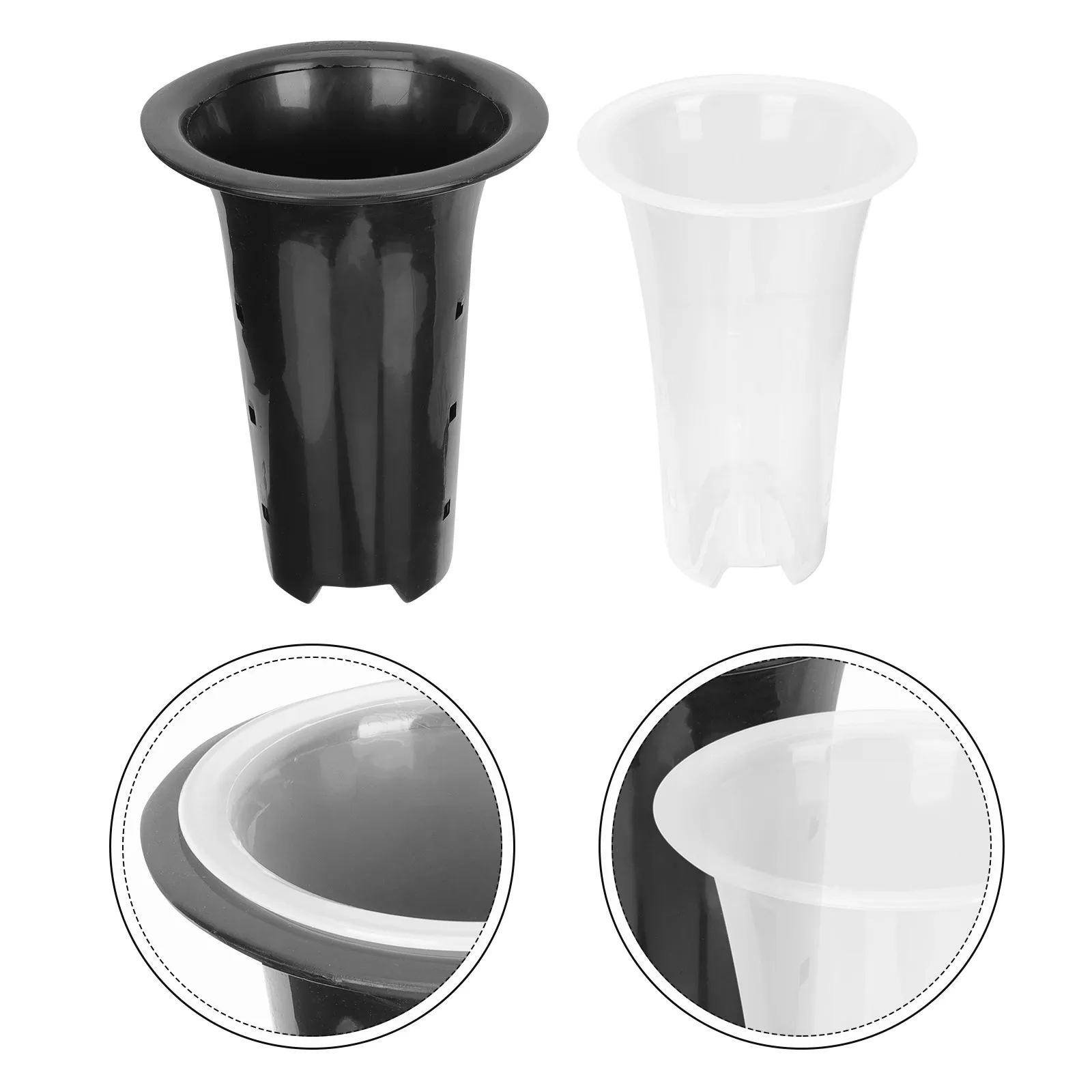 2Sets Orchid Flowerpots Minimalist Plastic Tall Pots for Home Office Balcony Coffee Shop Drainage Ventilation Root-Control Plant