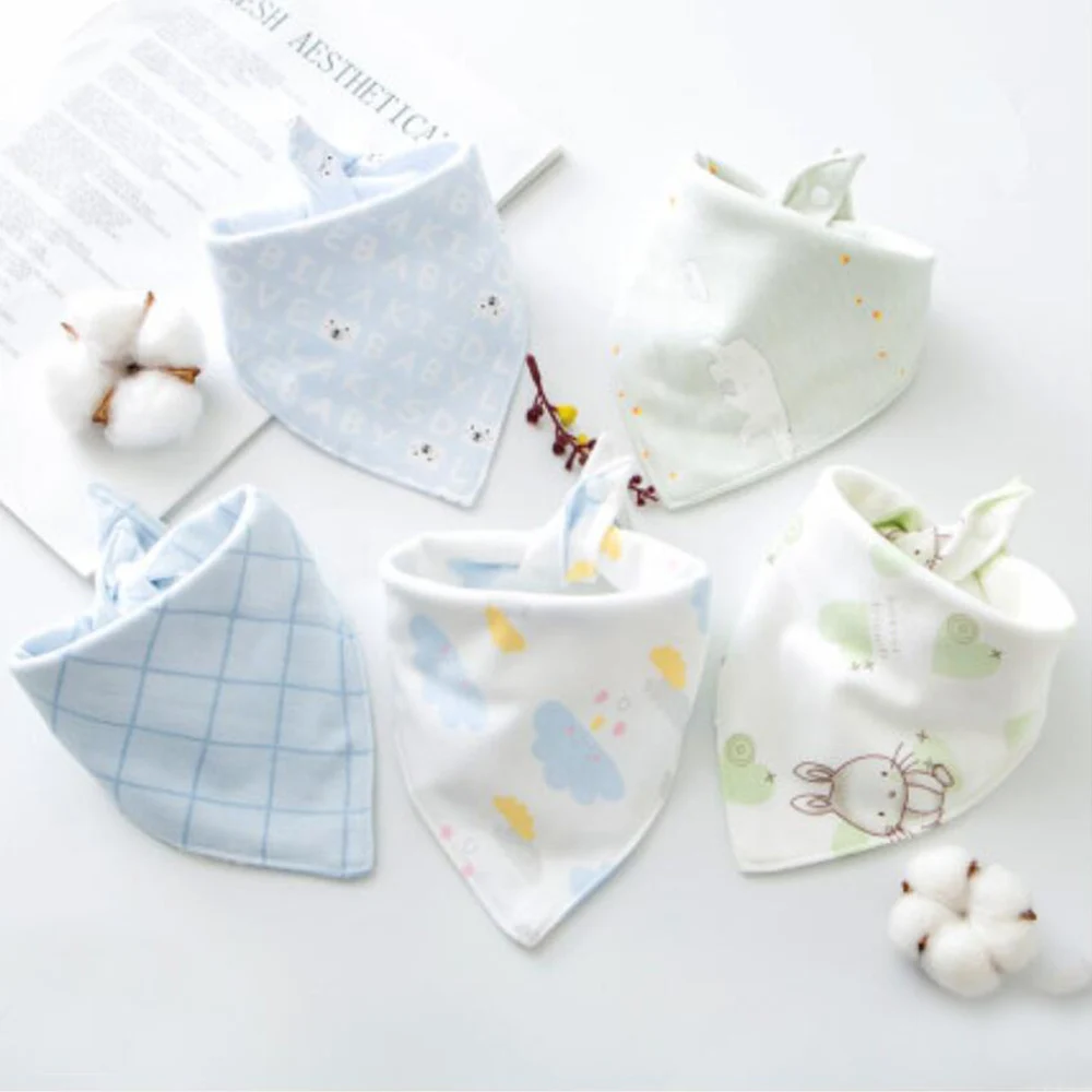 5 Pieces/Lot Baby Bibs For Feeding Cotton Triangle Soft Teething Saliva Towel Bandana Bibs Drooling Newborn Stuff