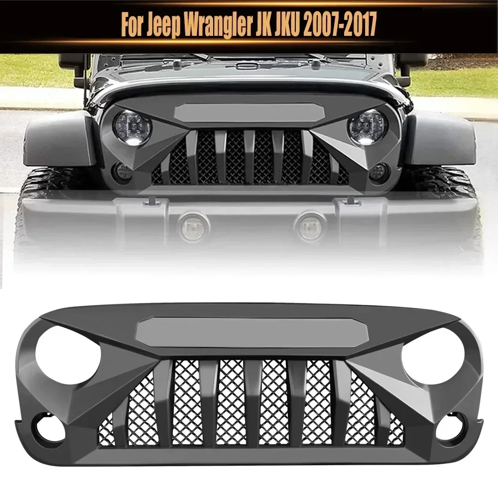 

For Jeep Wrangler JK JKU 2007-2017 Racing Grills Offroad Auto Accessories Modified Front Hood Bumper Grille Conversion Grille