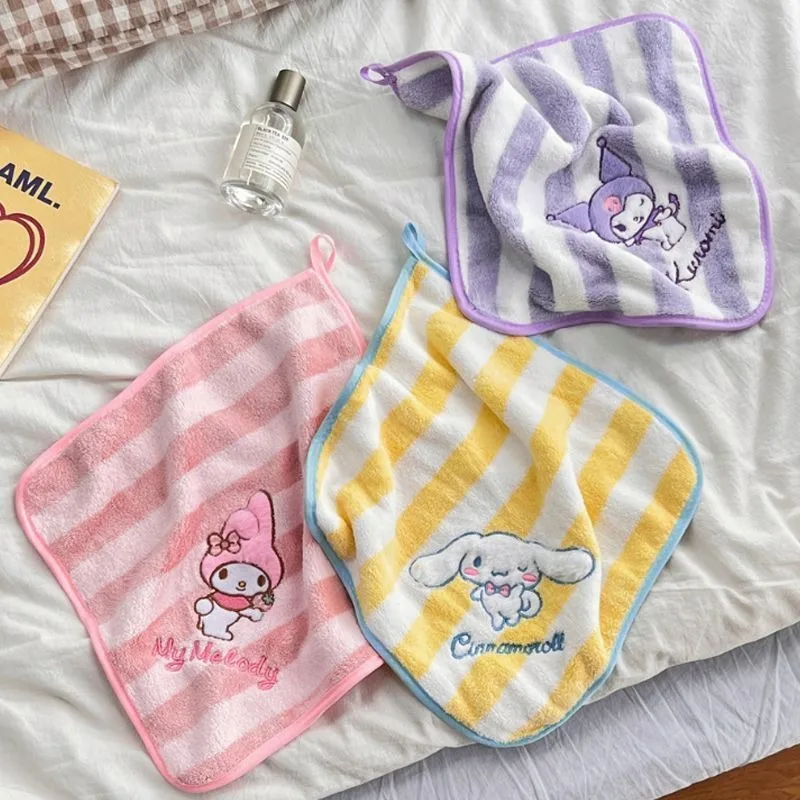 

My Melody Kuromi Peripheral Soft Comfort Children's Towels Cartoon Fashion Practical Face Towel Portable Water Uptake Handkerc