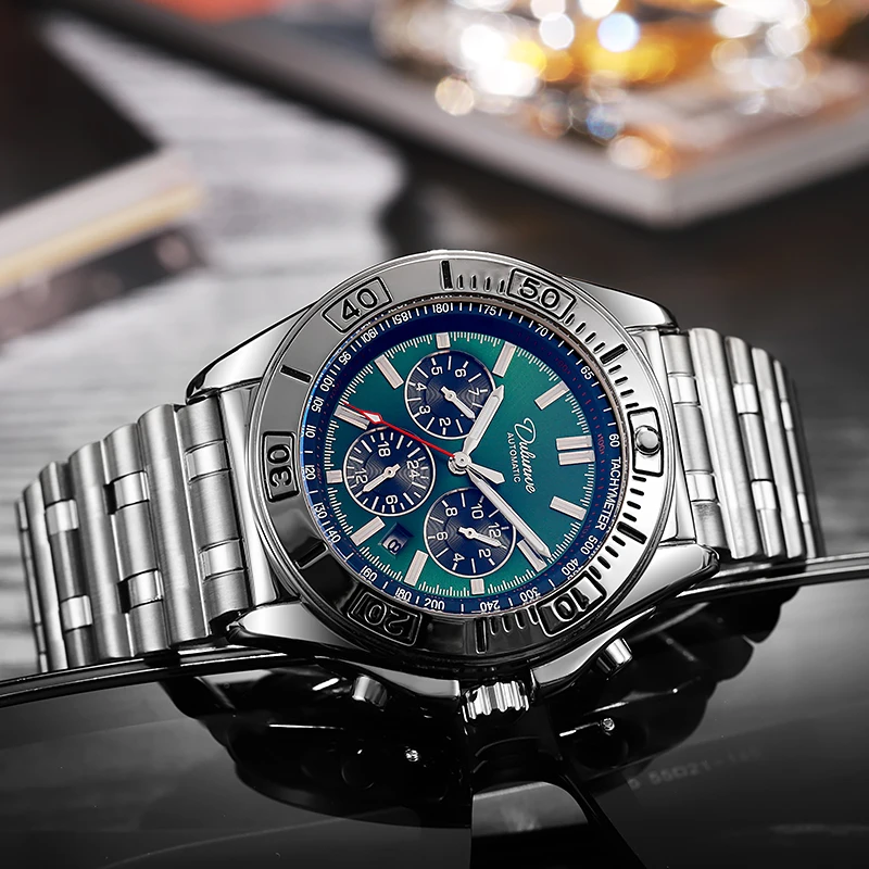 2025 Nuovi orologi automatici da uomo delle migliori marche Orologi da polso meccanici da uomo sportivi di moda Orologi impermeabili in vetro zaffiro DULUNWE