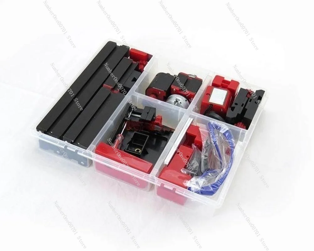Mini Multifunctional 6 in 1 Combination Machine Tool for Children Wood Lathe Milling Grinding Sawing STEM Education DIY