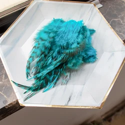 50PCS Natural Rooster Feathers Pheasant Feathers 10-15cm for DIY Fly Tying Materials Accessory Handicrafts Plumes Decoration