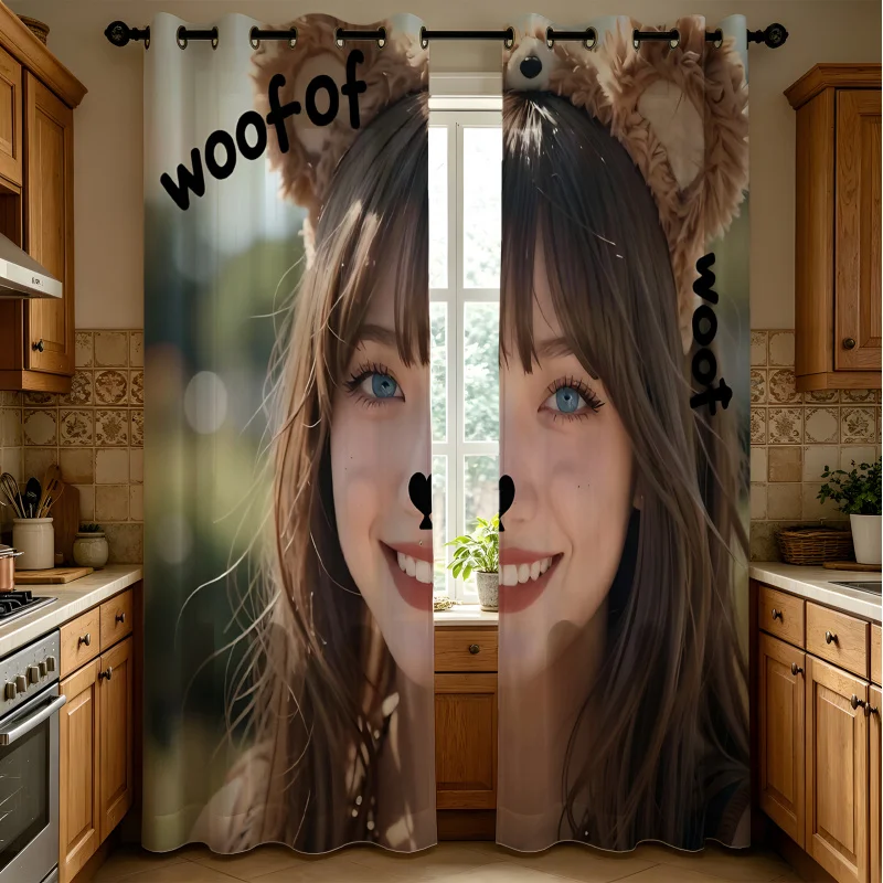 Rideaux à 2 panneaux imprimés Euphoria Saison 3 Woof Woof, occultants à 80%-90%, rideaux décoratifs imprimés