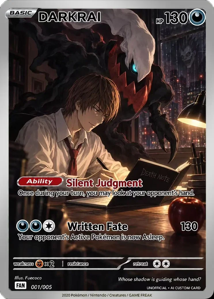 7Pcs/set Diy Card Death Note Self Made Classic Game Anime Collection Card Gift Toy Christmas Halloween Gifts