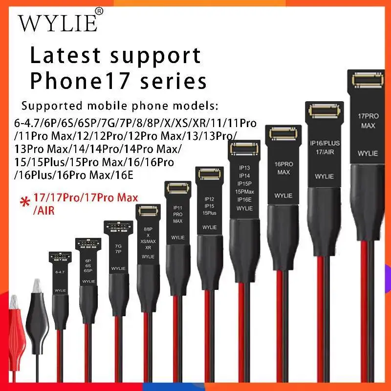

WYLIE DC Power Supply Line Original Factory Diagnostic Cable for iPhone 6~17ProMax Motherboard Testing Repair No Battery Require