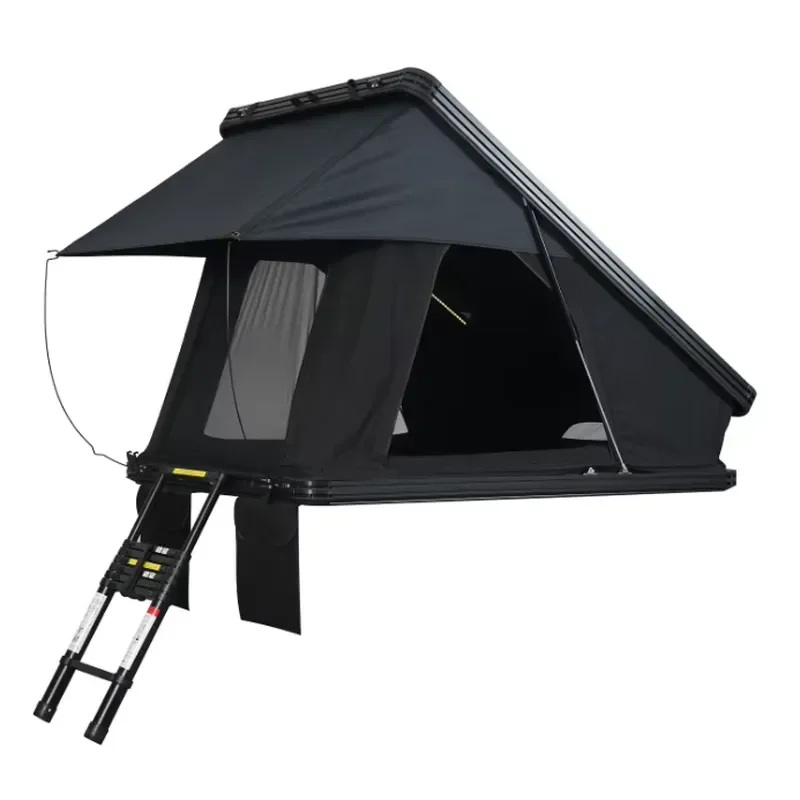 Portable Fold Out Roof Top Tent 270 Degree Fan Shaped Camping Canopy Black Coated Large Space Waterproof Outdoor Tent Awning
