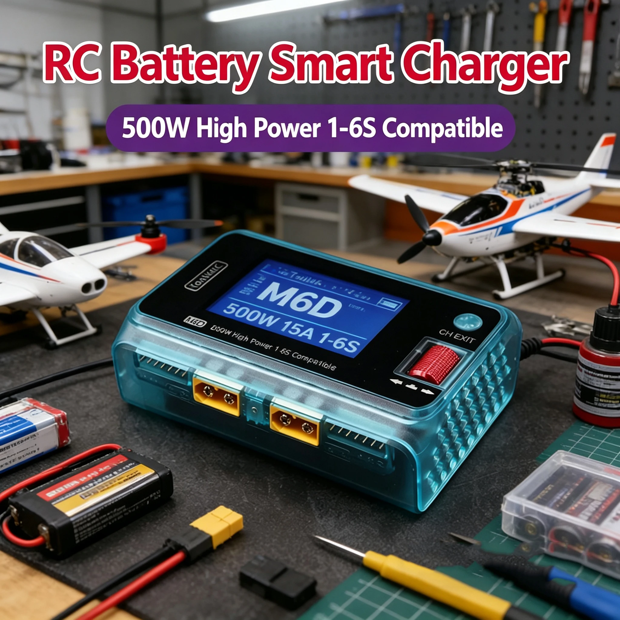 

Зарядное устройство ToolkitRC M6D 500W 15A DC с двумя каналами, миниатюрное, интеллектуальное, для зарядки и разрядки LiPo аккумуляторов 1-6S, запчасти для FPV моделей