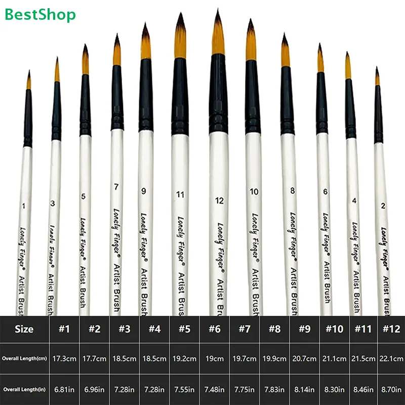 

〔R〕Набор из 24 белых художественных кистей с жемчужным отливом – нейлоновые кисти для рисования маслом, акрилом и акварелью