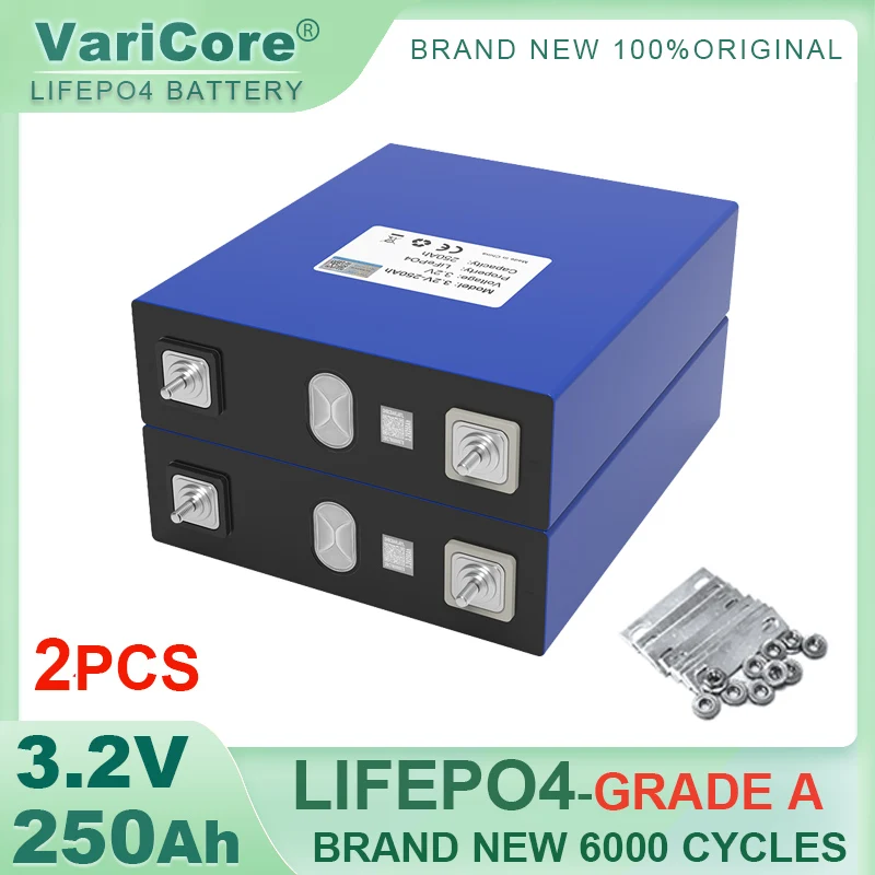 2pcs Grade A 3.2V 250Ah LiFePO4 Battery 3.2v Lithium iron phosphate batteries For 4s 12v 24v Campers Golf Cart Off-Road Solar