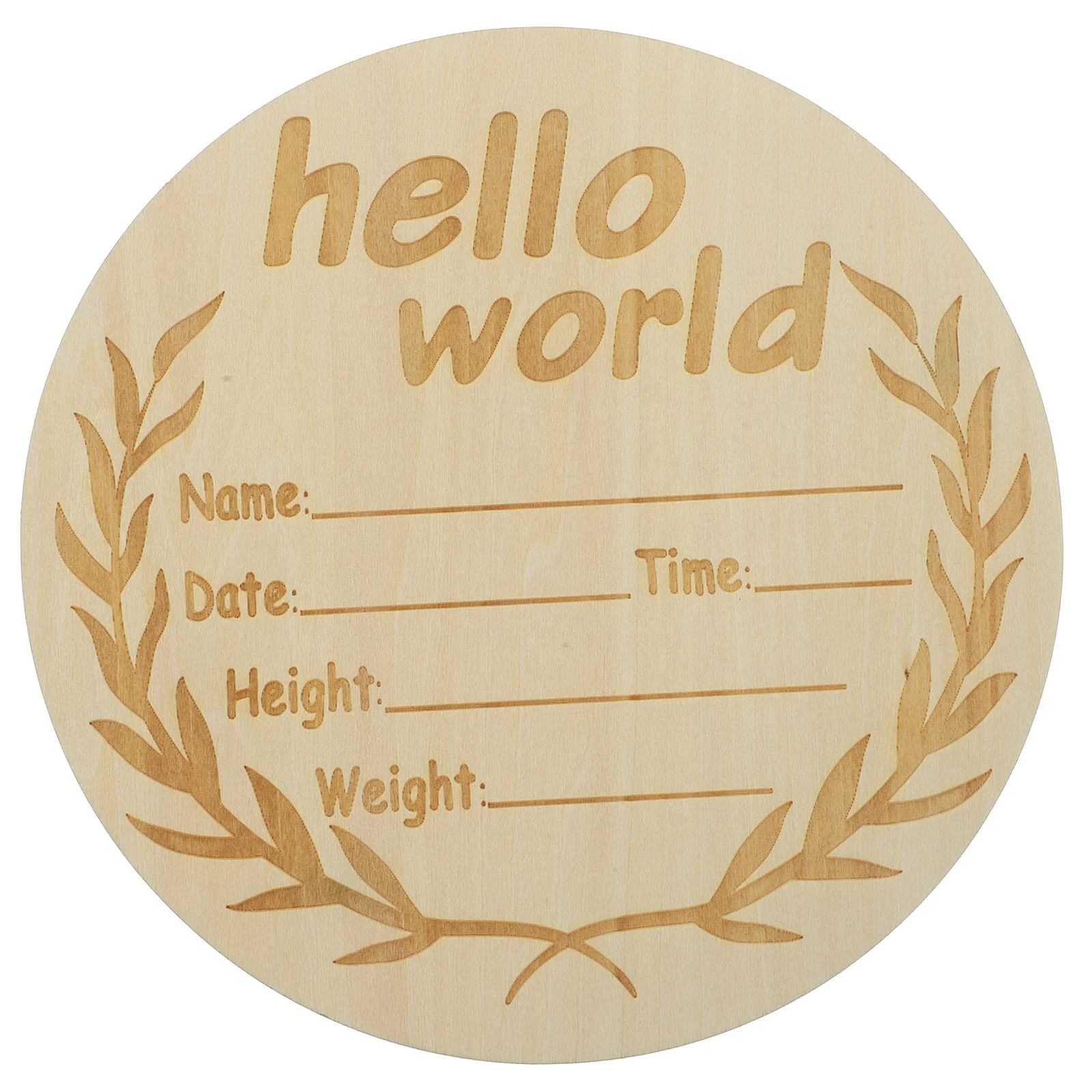 The Sign Baby Birth Wooden Newborn Emblems Infant Growth Cards Basswood Plywood Name Announcement